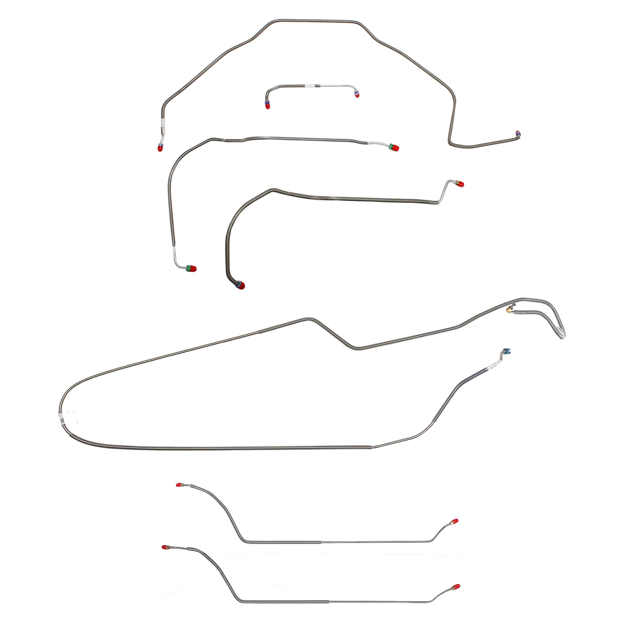 71-72 Chevy Malibu/ Chevelle Convertible with Power Disc Brakes, Complete Brake Line Kit; Stainless - SSTubes