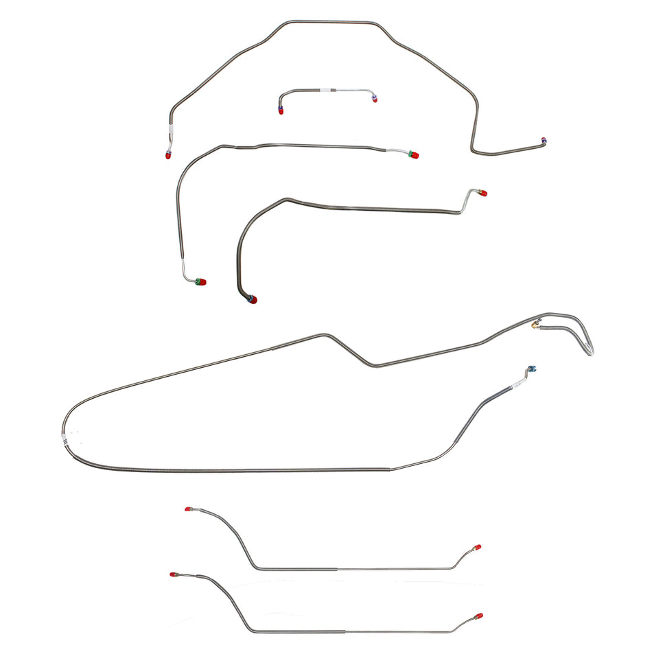 71-72 Chevy Malibu/ Chevelle Convertible with Power Disc Brakes, Complete Brake Line Kit; Stainless - SSTubes