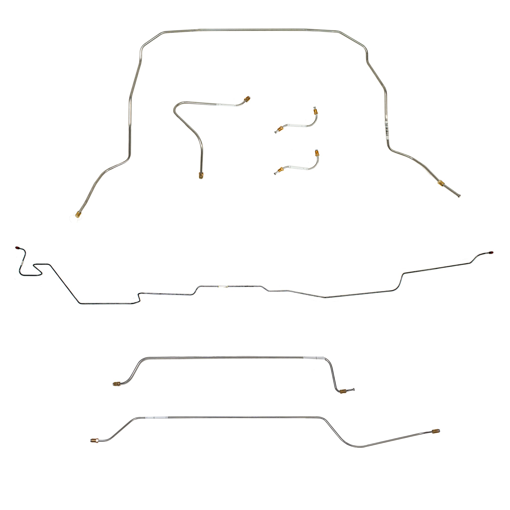 CBK0391SS - 1965 Chevy II (Nova) w/ Standard Drum Brakes; Complete Brake Line Kit; Stainless - SSTubes