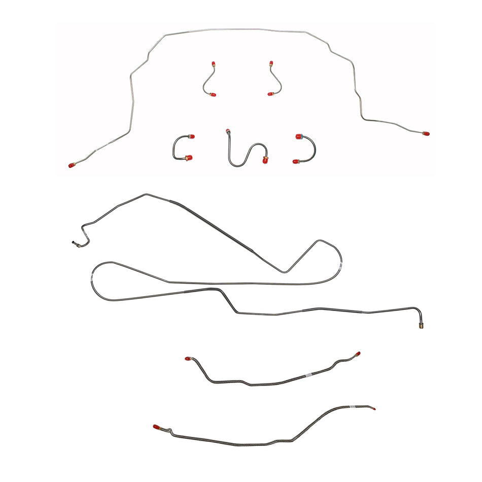 CBK0395SS - 1967 Chevy II (Nova) w/ Standard Drum Brakes; Complete Brake Line Kit; Stainless - SSTubes