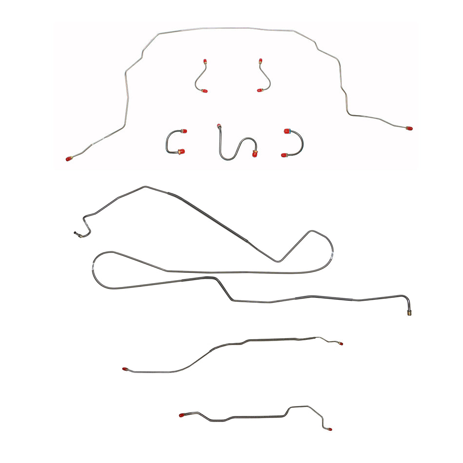 1968 Chevy II (Nova) w/ Standard Drum, Multi-Leaf Rear Spring; Complete Brake Line Kit; Stainless - SSTubes