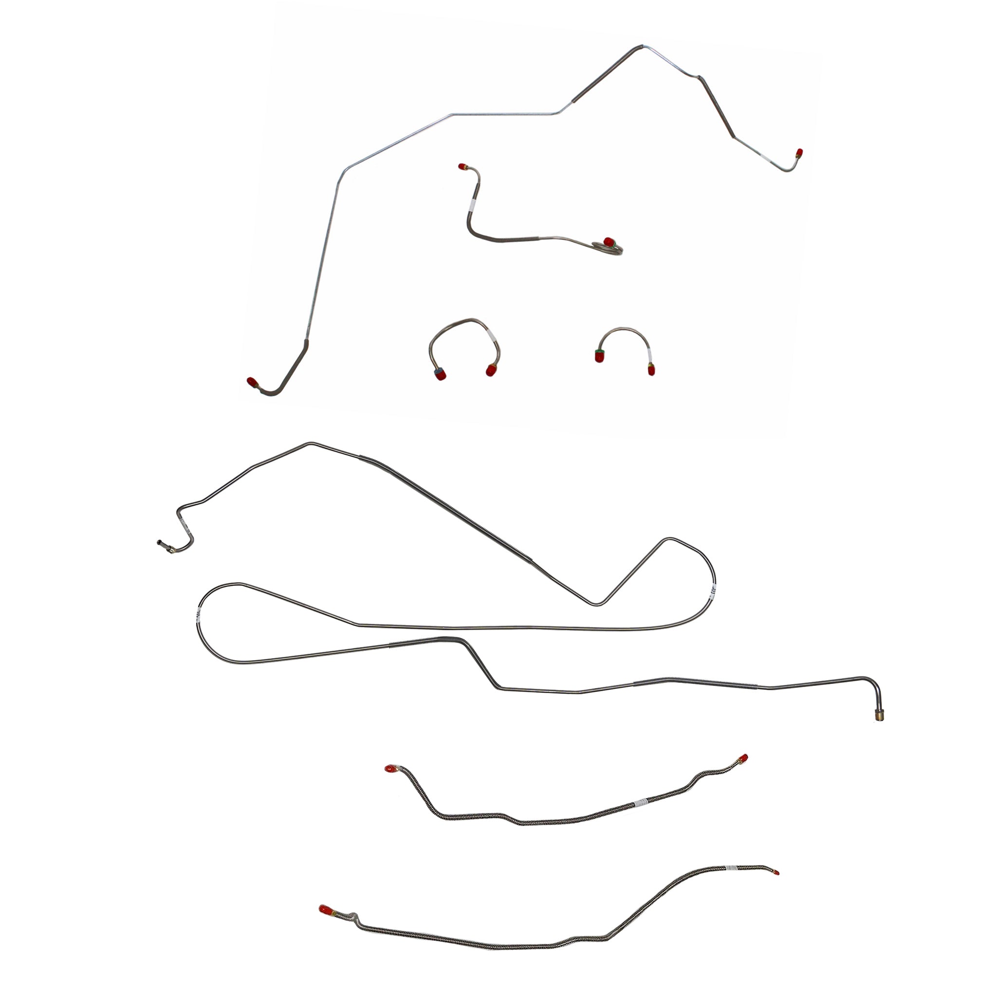 1968 Chevy II (Nova) w/ Power Drum, Single Leaf Rear Spring; Complete Brake Line Kit; Stainless - SSTubes