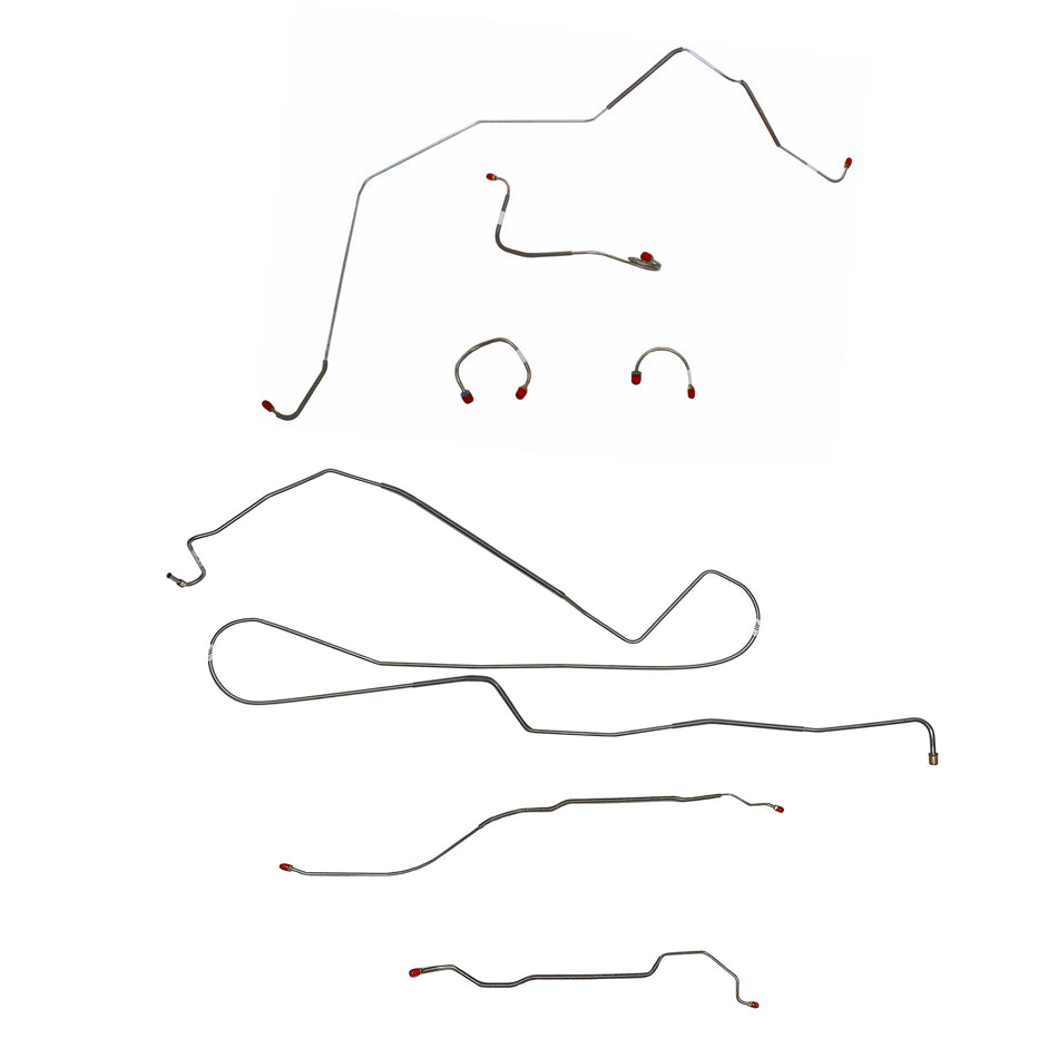 1968 Chevy II (Nova) w/ Power Drum, Multi-Leaf Rear Spring; Complete Brake Line Kit; Stainless - SSTubes