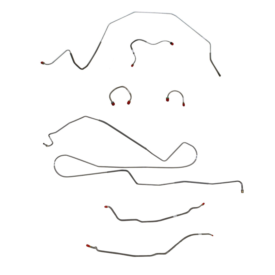 1968 Chevy II (Nova) w/ Standard Disc, Single Leaf Rear Spring; Complete Brake Line Kit; Stainless - SSTubes