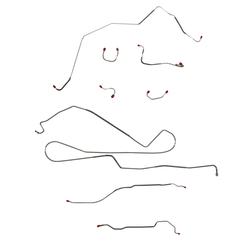 1968 Chevy II (Nova) w/ Power Disc, Multi-Leaf Rear Spring; Complete Brake Line Kit; Stainless - SSTubes