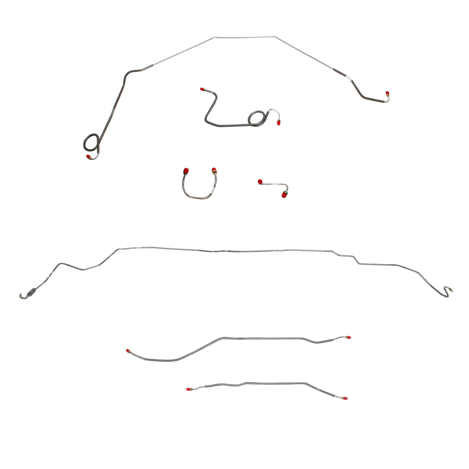 1969 Chevy Nova w/ Power Drum Brakes, Rear Drum; Complete Brake Line Kit; Stainless - SSTubes