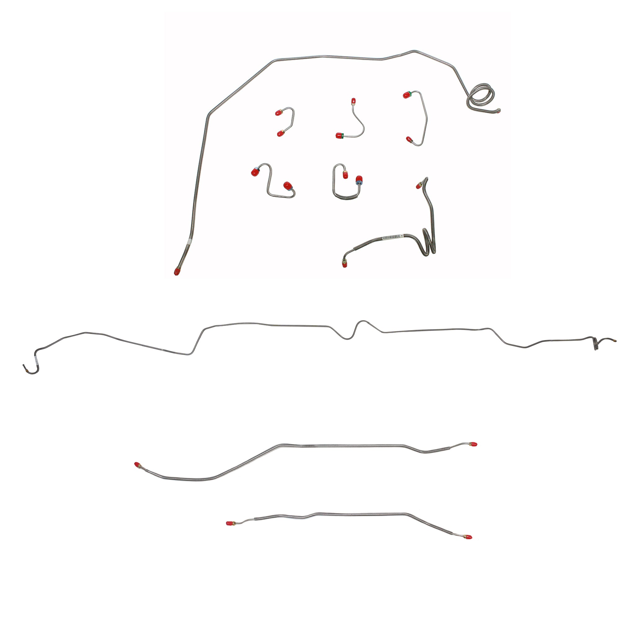 1970 Chevy Nova w/ Power Disc Brakes, Rear Drum; Complete Brake Line Kit; Stainless - SSTubes