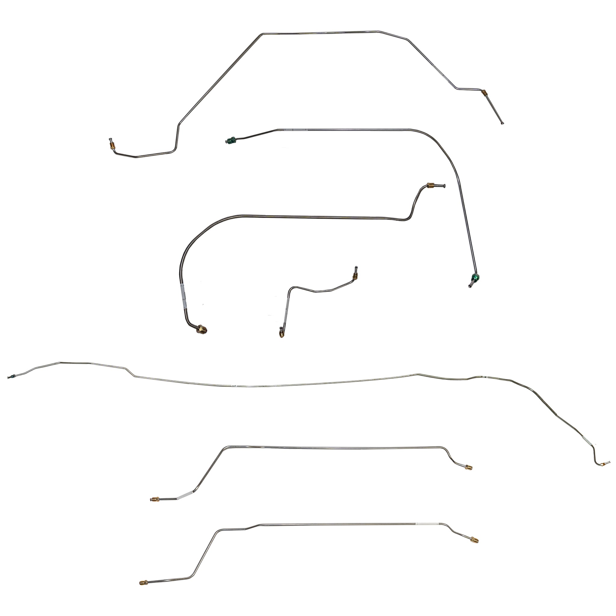 CBK0413SS- 64-67 Chevy Chevelle Convertible, Disc Brake Conversion Brake Line Kit; Stainless - SSTubes
