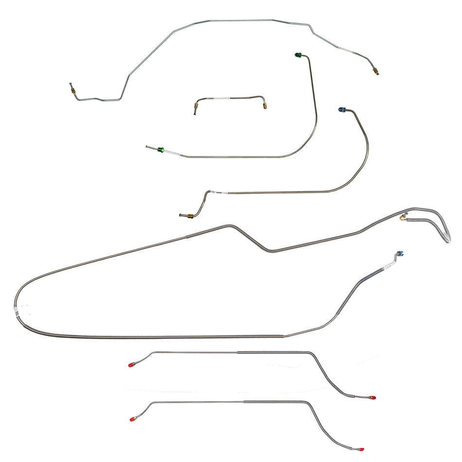 CBK0416SS- 68-70 Chevy Chevelle Convertible, Disc Brake Conversion Brake Line Kit; Stainless
