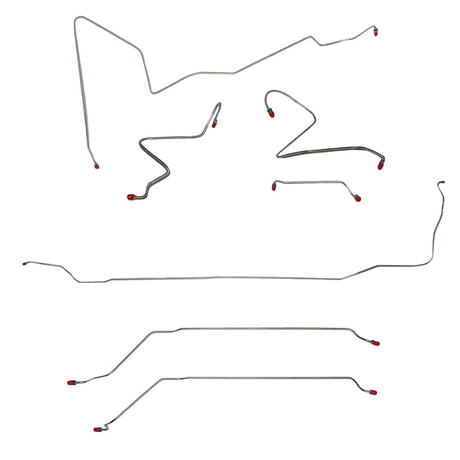 CBK0434SS - 1967 Oldsmobile Cutlass / 442, w/ Manual Drum, Convertible; Complete Brake Line Kit; Stainless
