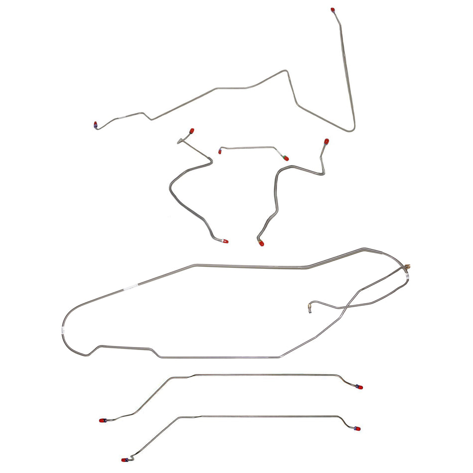 CBK0435SS - 1967 Oldsmobile Cutlass / 442, w/ Power Drum, Hardtop; Complete Brake Line Kit; Stainless