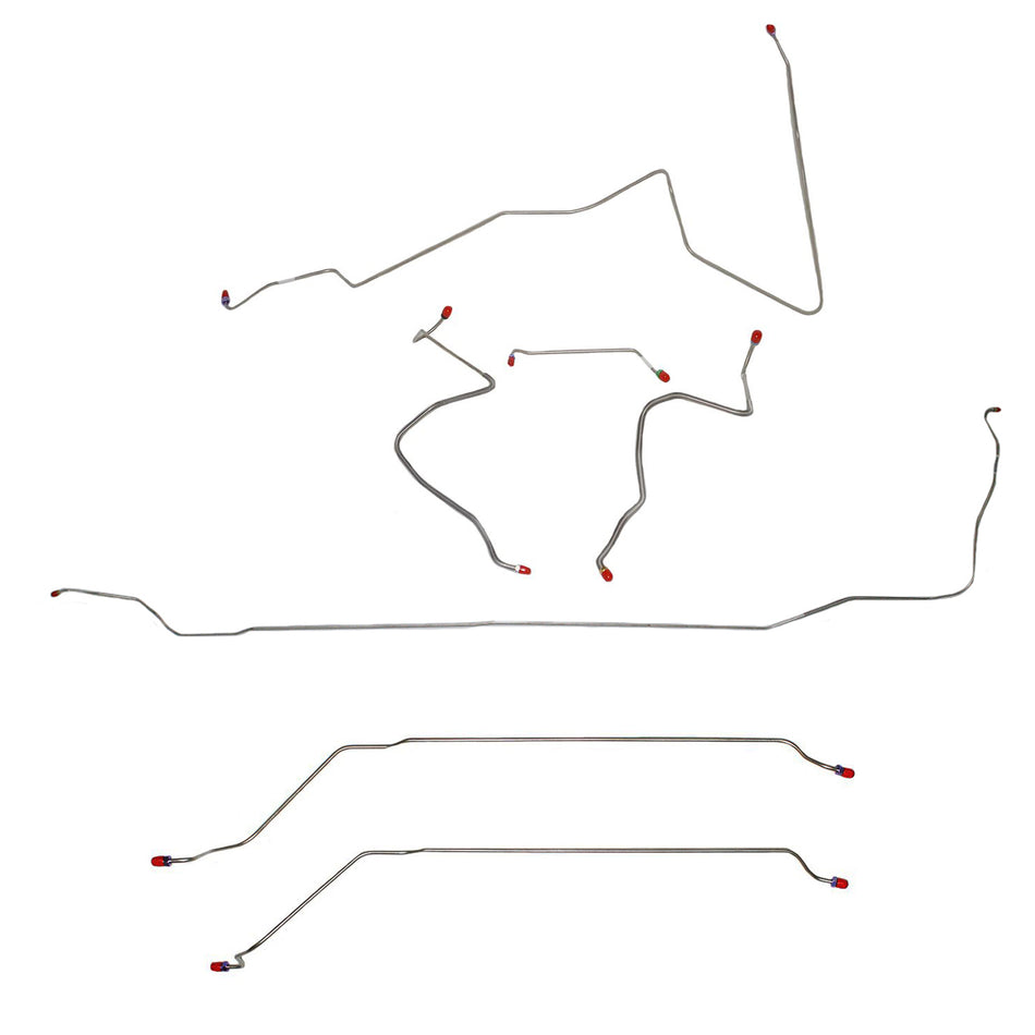 CBK0436SS - 1967 Oldsmobile Cutlass / 442, w/ Power Drum, Convertible; Complete Brake Line Kit; Stainless