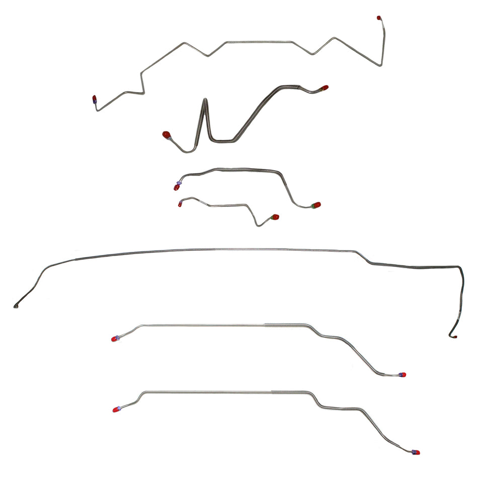 CBK0458SS - 1968 Pontiac LeMans / GTO, w/ Manual Drum, Convertible; Complete Brake Line Kit; Stainless