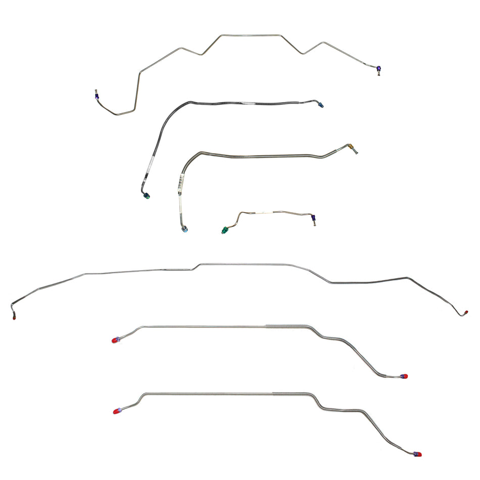 CBK0459SS - 1968 Pontiac LeMans / GTO, w/ Power Drum, Hardtop; Complete Brake Line Kit; Stainless