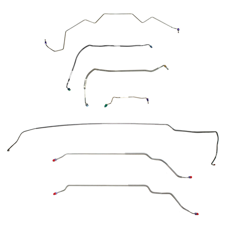 CBK0460SS - 1968 Pontiac LeMans / GTO, w/ Power Drum, Convertible; Complete Brake Line Kit; Stainless