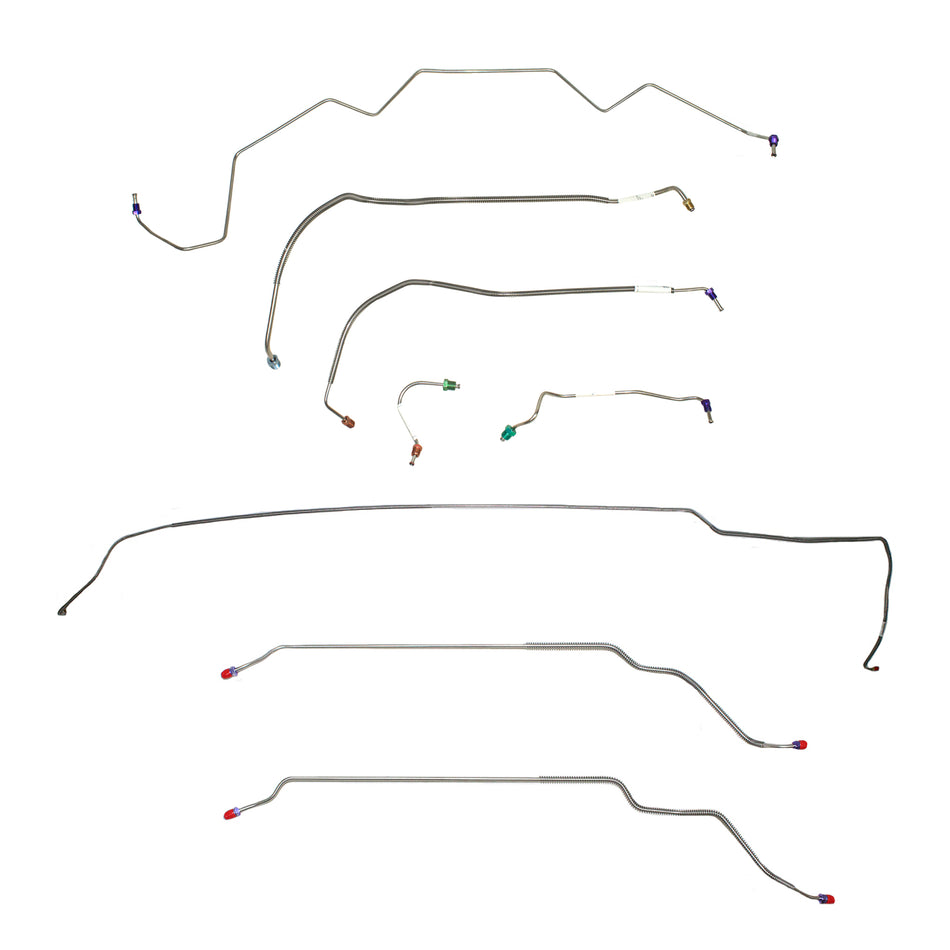 CBK0462SS - 1968 Pontiac LeMans / GTO, w/ Power Disc, Convertible; Complete Brake Line Kit; Stainless