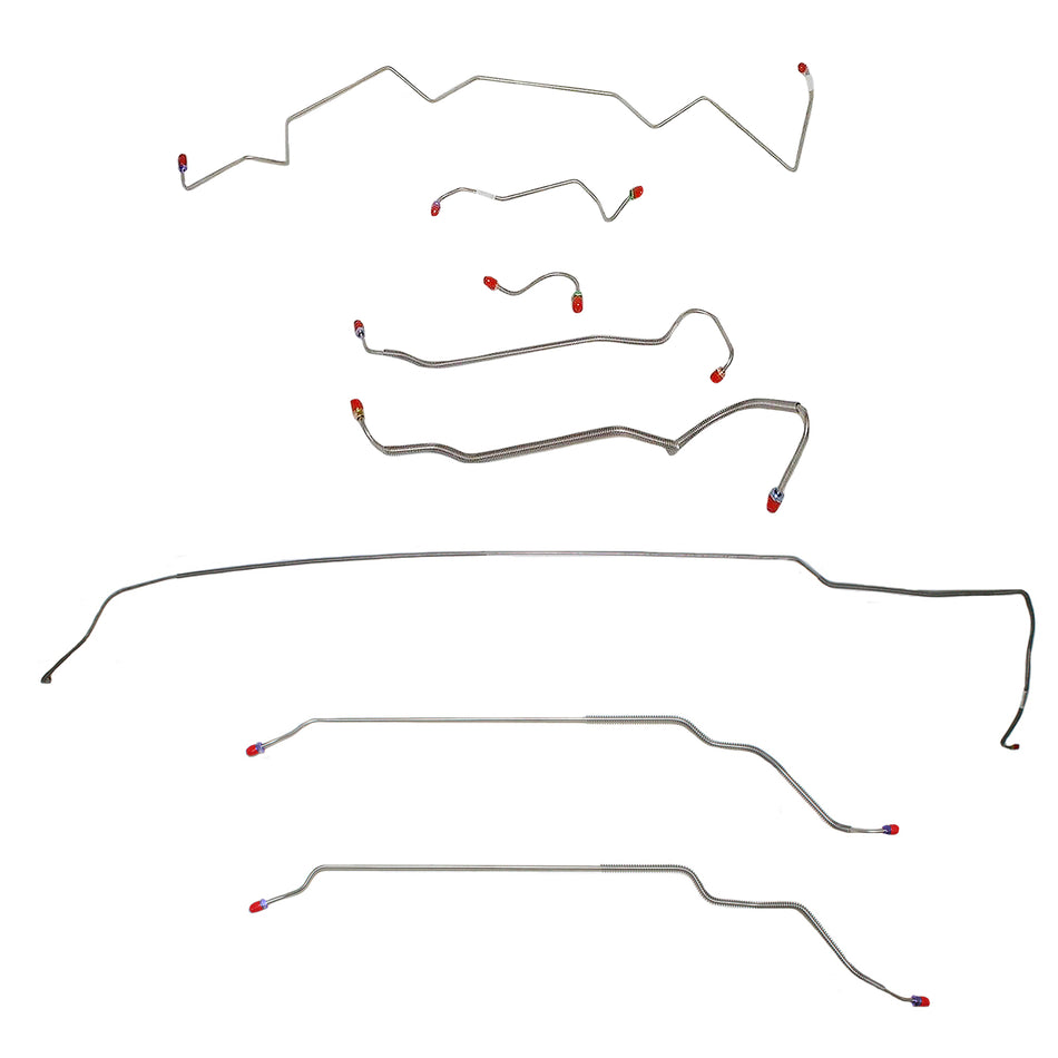 CBK0464SS - 1968 Pontiac LeMans / GTO, w/ Manual Disc, Convertible; Complete Brake Line Kit; Stainless