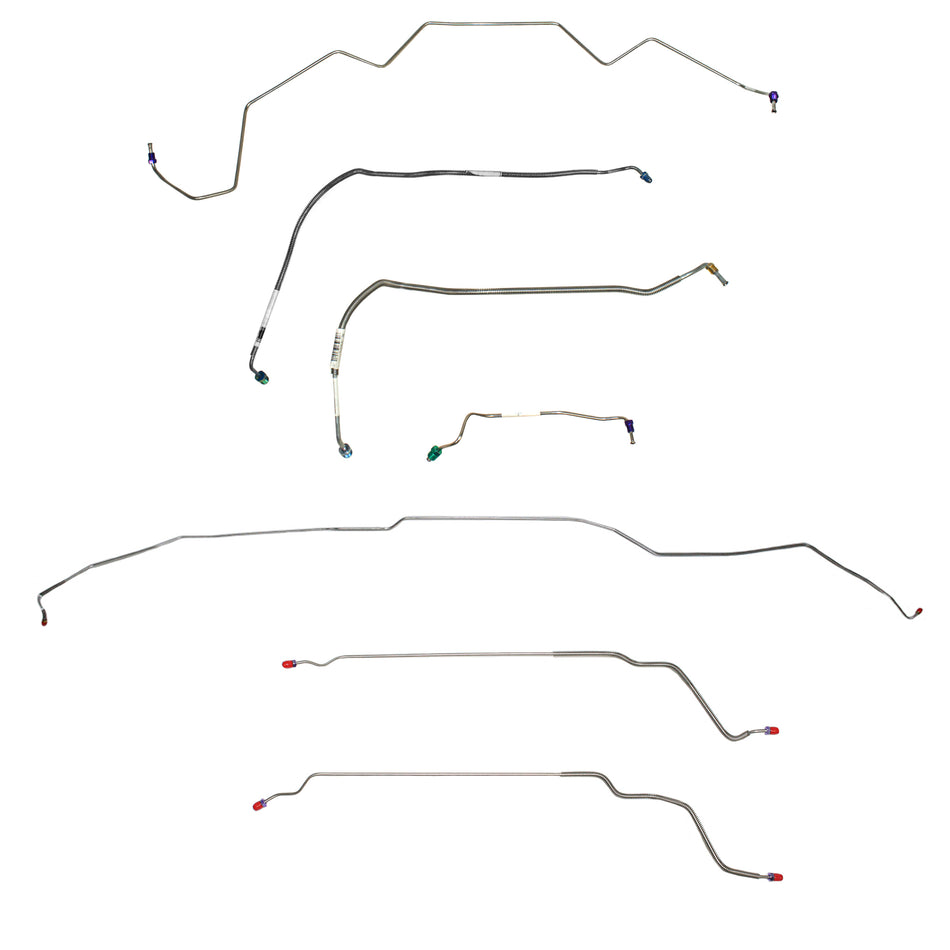 CBK0467SS - 1968 Buick Skylark / GS, Pontiac LeMans / GTO, Oldsmobile Cutlass / 442, w/ Power Drum, Hardtop; Complete Brake Line Kit; Stainless