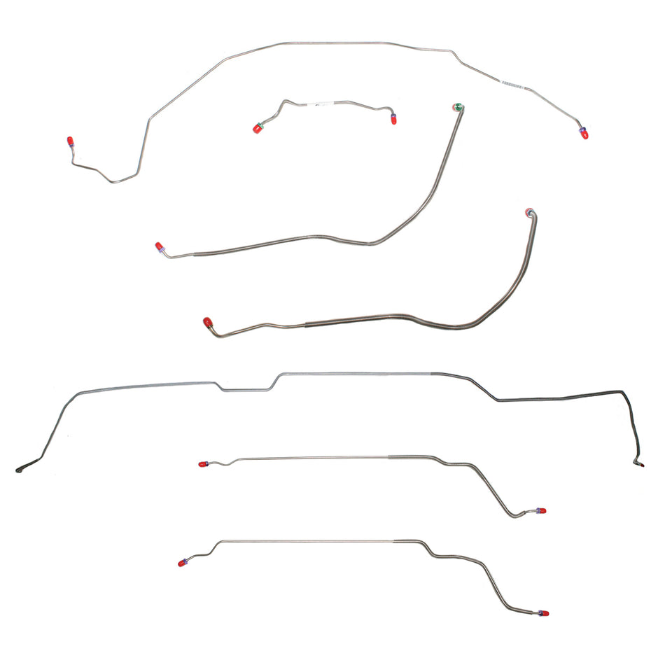 CBK0475SS - 1969 Buick Skylark / GS, Pontiac LeMans / GTO, Oldsmobile Cutlass / 442, w/ Power Drum, Hardtop; Complete Brake Line Kit; Stainless