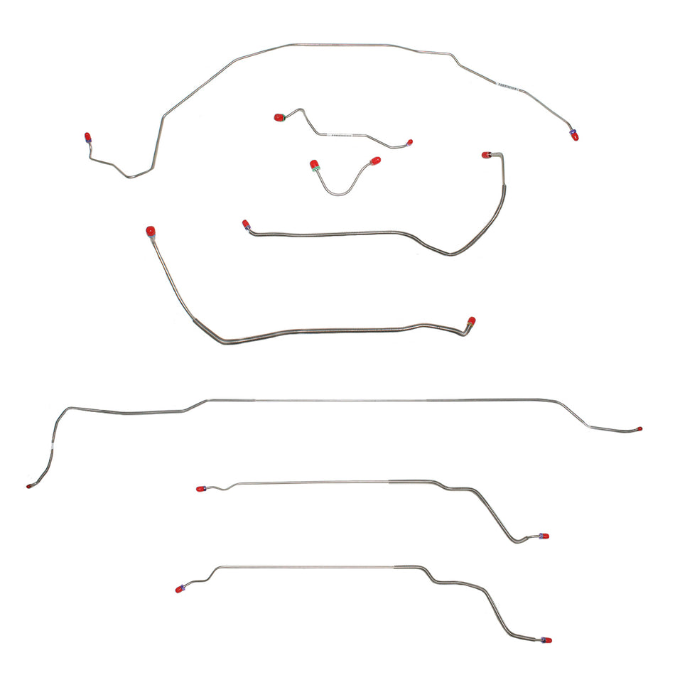 CBK0478SS - 1969 Buick Skylark / GS, Pontiac LeMans / GTO, Oldsmobile Cutlass / 442, w/ Power Disc, Convertible; Complete Brake Line Kit; Stainless