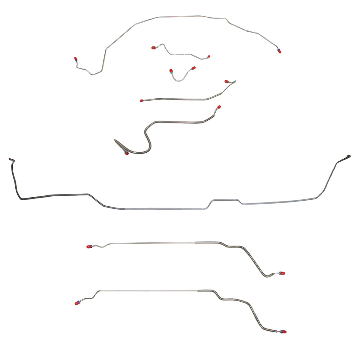 CBK0479SS - 1969 Buick Skylark / GS, Pontiac LeMans / GTO, Oldsmobile Cutlass / 442, w/ Manual Disc, Hardtop; Complete Brake Line Kit; Stainless - SSTubes