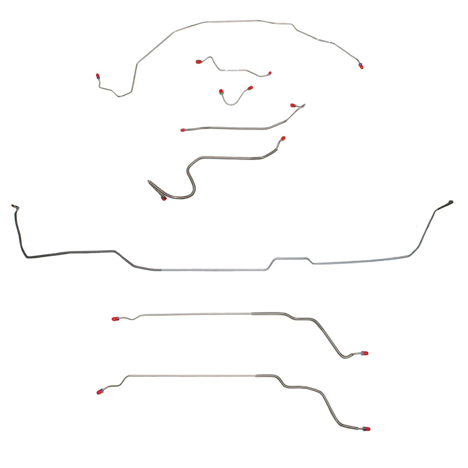 CBK0479SS - 1969 Buick Skylark / GS, Pontiac LeMans / GTO, Oldsmobile Cutlass / 442, w/ Manual Disc, Hardtop; Complete Brake Line Kit; Stainless - SSTubes