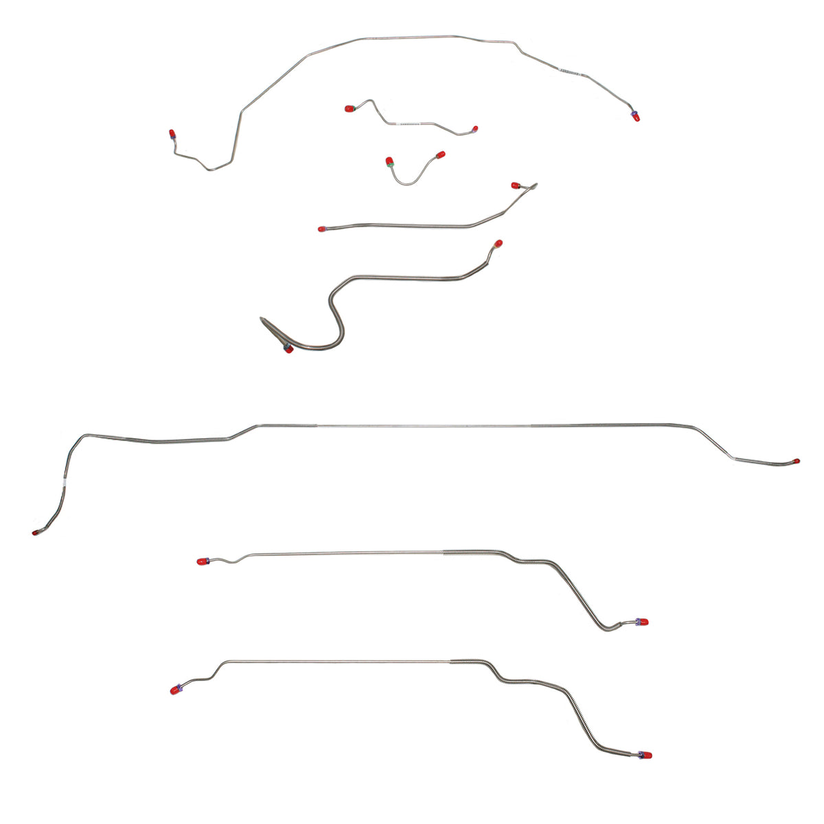CBK0480SS - 1969 Buick Skylark / GS, Pontiac LeMans / GTO, Oldsmobile Cutlass / 442, w/ Manual Disc, Convertible; Complete Brake Line Kit; Stainless - SSTubes