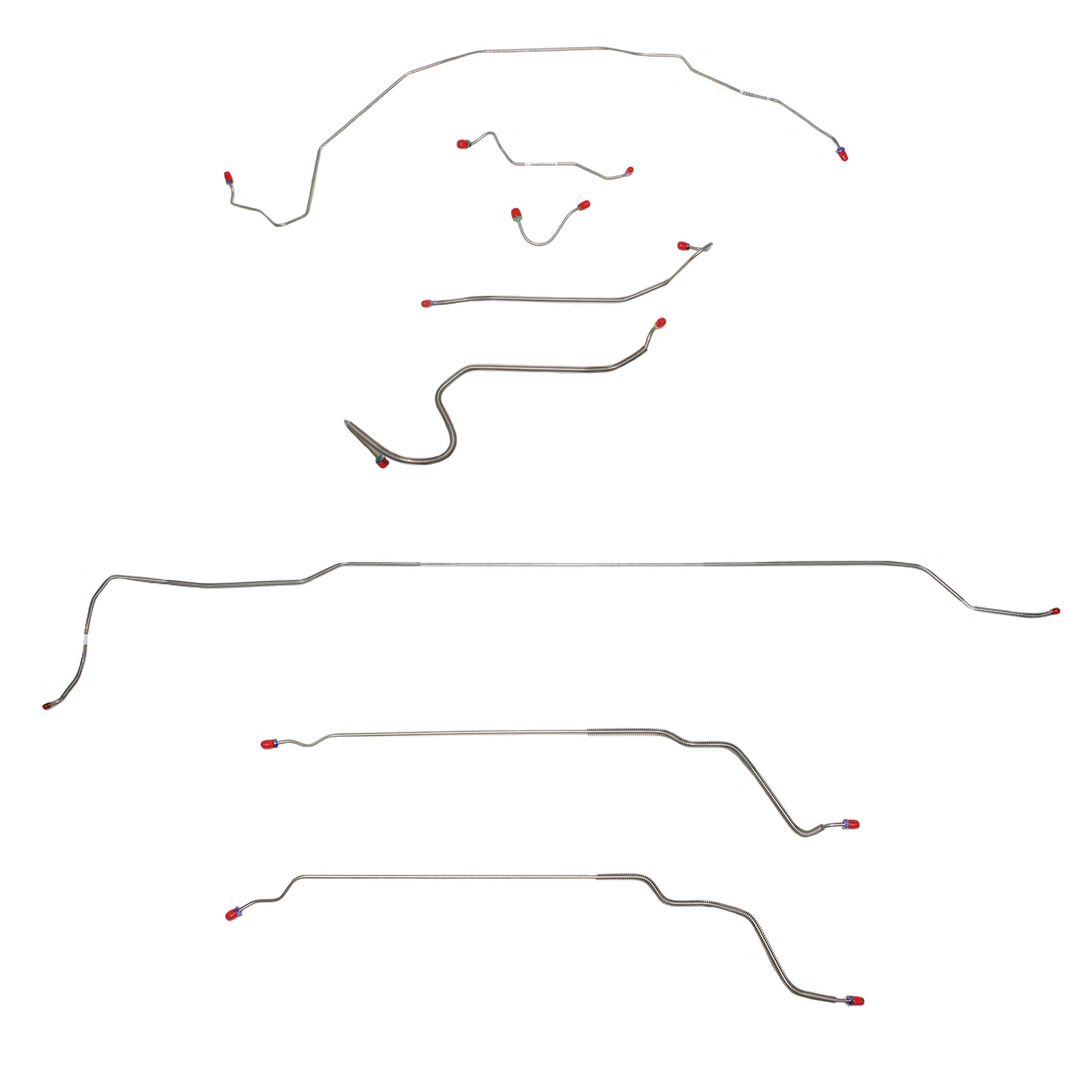 CBK0480SS - 1969 Buick Skylark / GS, Pontiac LeMans / GTO, Oldsmobile Cutlass / 442, w/ Manual Disc, Convertible; Complete Brake Line Kit; Stainless - SSTubes