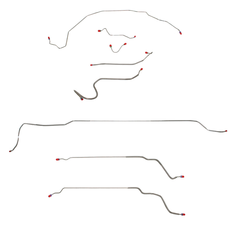 CBK0480SS - 1969 Buick Skylark / GS, Pontiac LeMans / GTO, Oldsmobile Cutlass / 442, w/ Manual Disc, Convertible; Complete Brake Line Kit; Stainless - SSTubes