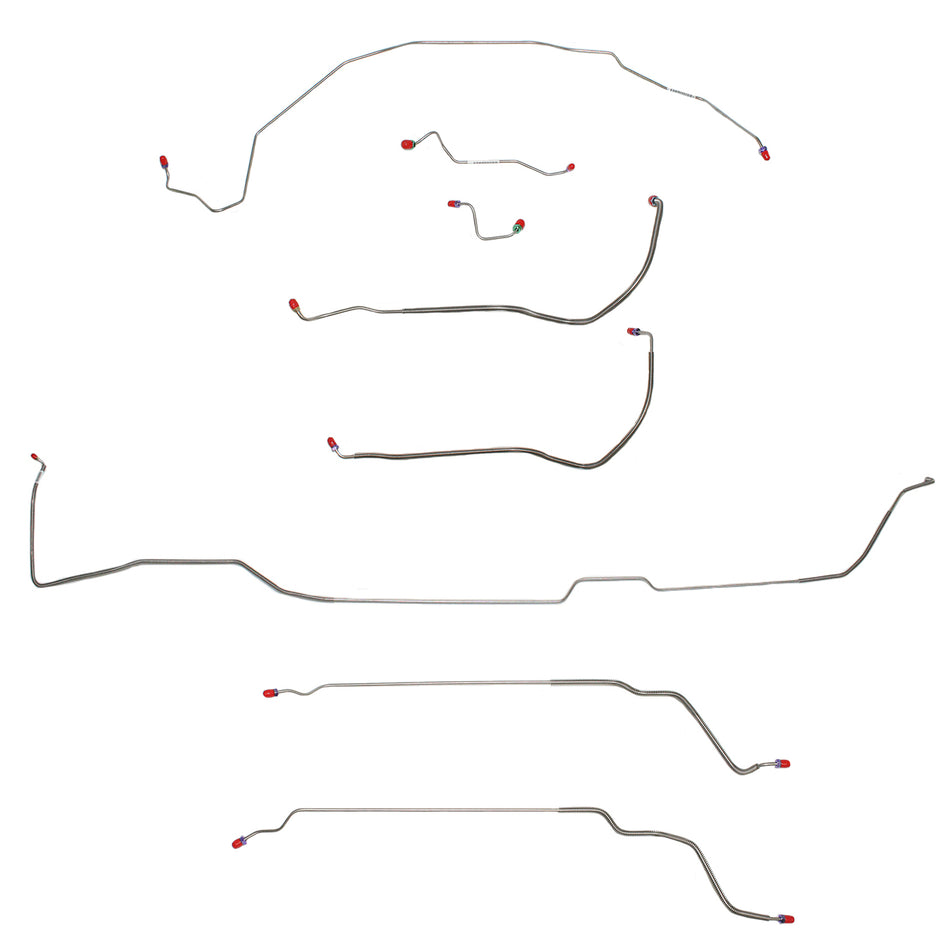CBK0481SS - 1970 Buick Skylark / GS, Pontiac LeMans / GTO, Oldsmobile Cutlass / 442, w/ Power Disc, Hardtop; Complete Brake Line Kit; Stainless - SSTubes