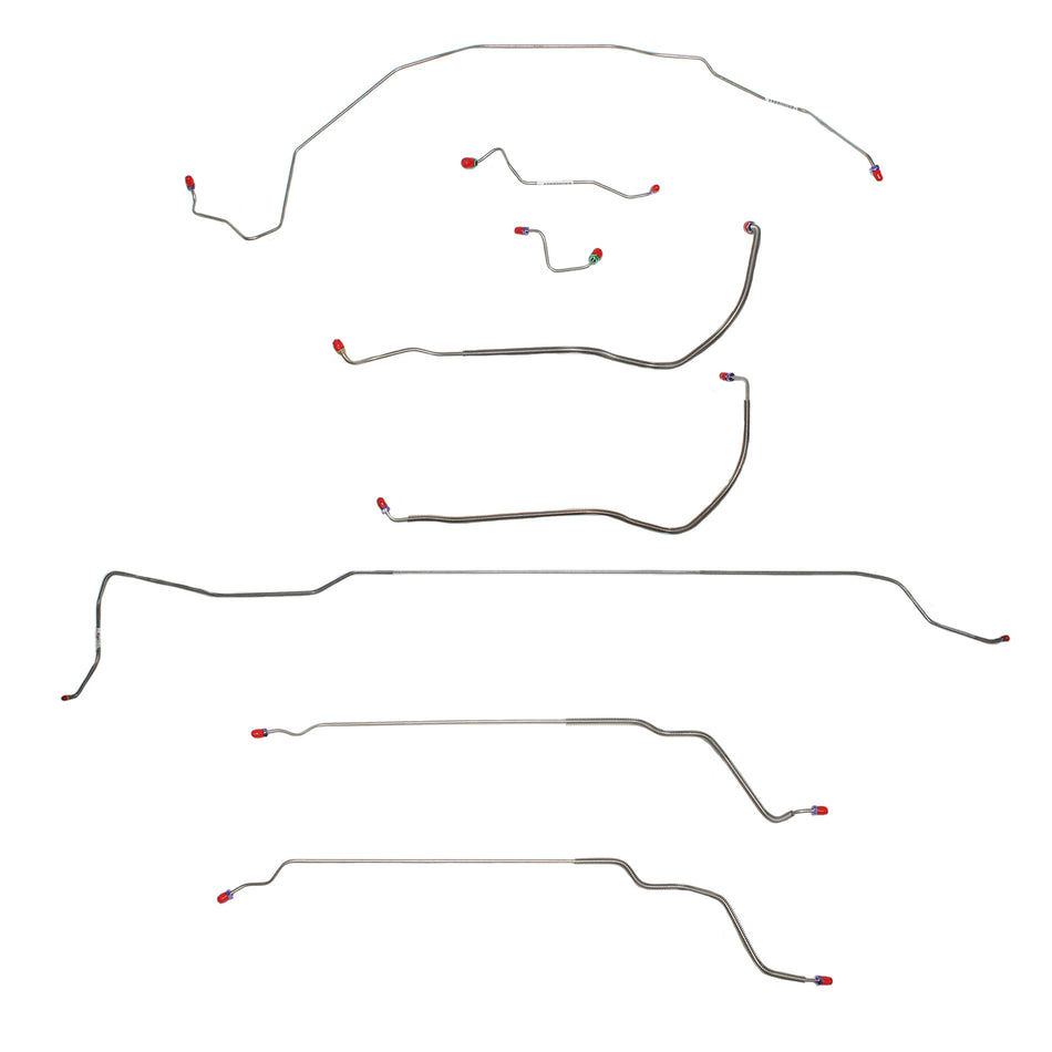CBK0482SS - 1970 Buick Skylark / GS, Pontiac LeMans / GTO, Oldsmobile Cutlass / 442, w/ Power Disc, Convertible; Complete Brake Line Kit; Stainless - SSTubes