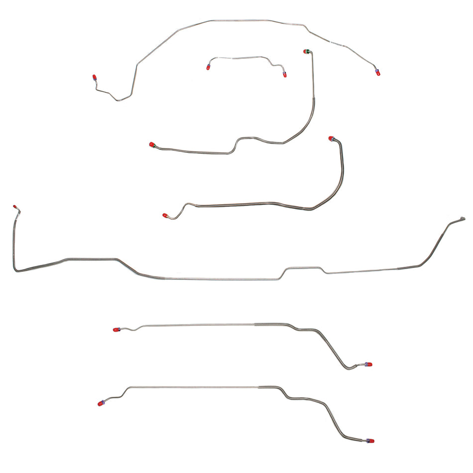 CBK0483SS - 1971-72 Buick Skylark / GS, Pontiac LeMans / GTO, Oldsmobile Cutlass / 442, w/ Power Disc, Hardtop; Complete Brake Line Kit; Stainless - SSTubes