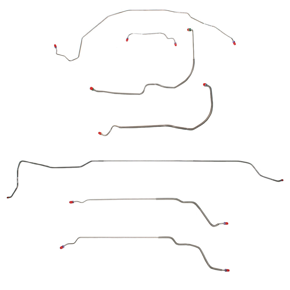 CBK0484SS - 1971-72 Buick Skylark / GS, Pontiac LeMans / GTO, Oldsmobile Cutlass / 442, w/ Power Disc, Convertible; Complete Brake Line Kit; Stainless - SSTubes