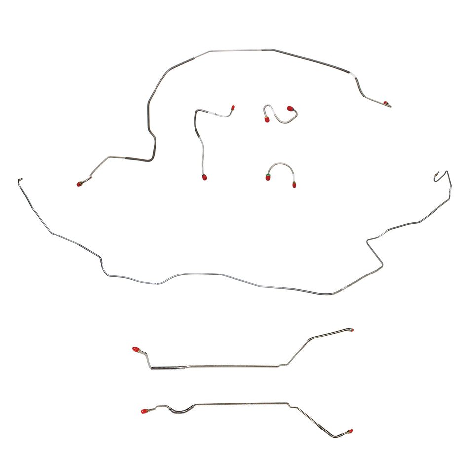 1968 Pontiac Firebird, w/ Standard Drum; Complete Brake Line Kit; Stainless - SSTubes