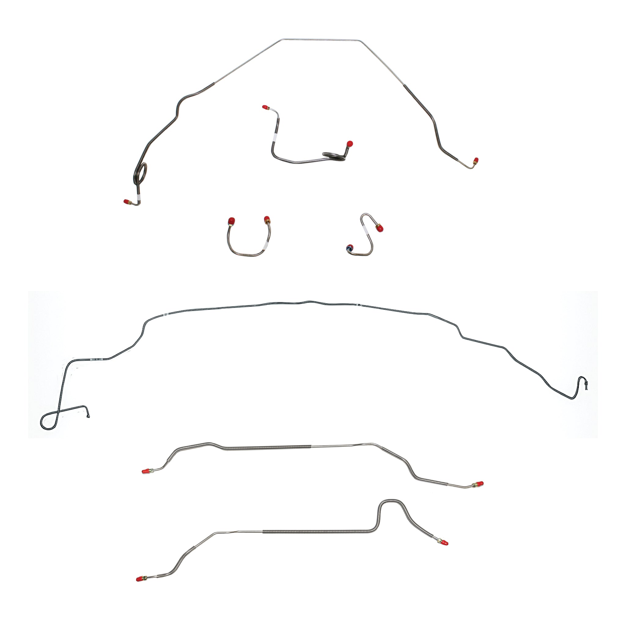 1969 Pontiac Firebird, w/ Standard Drum; Complete Brake Line Kit; Stainless - SSTubes