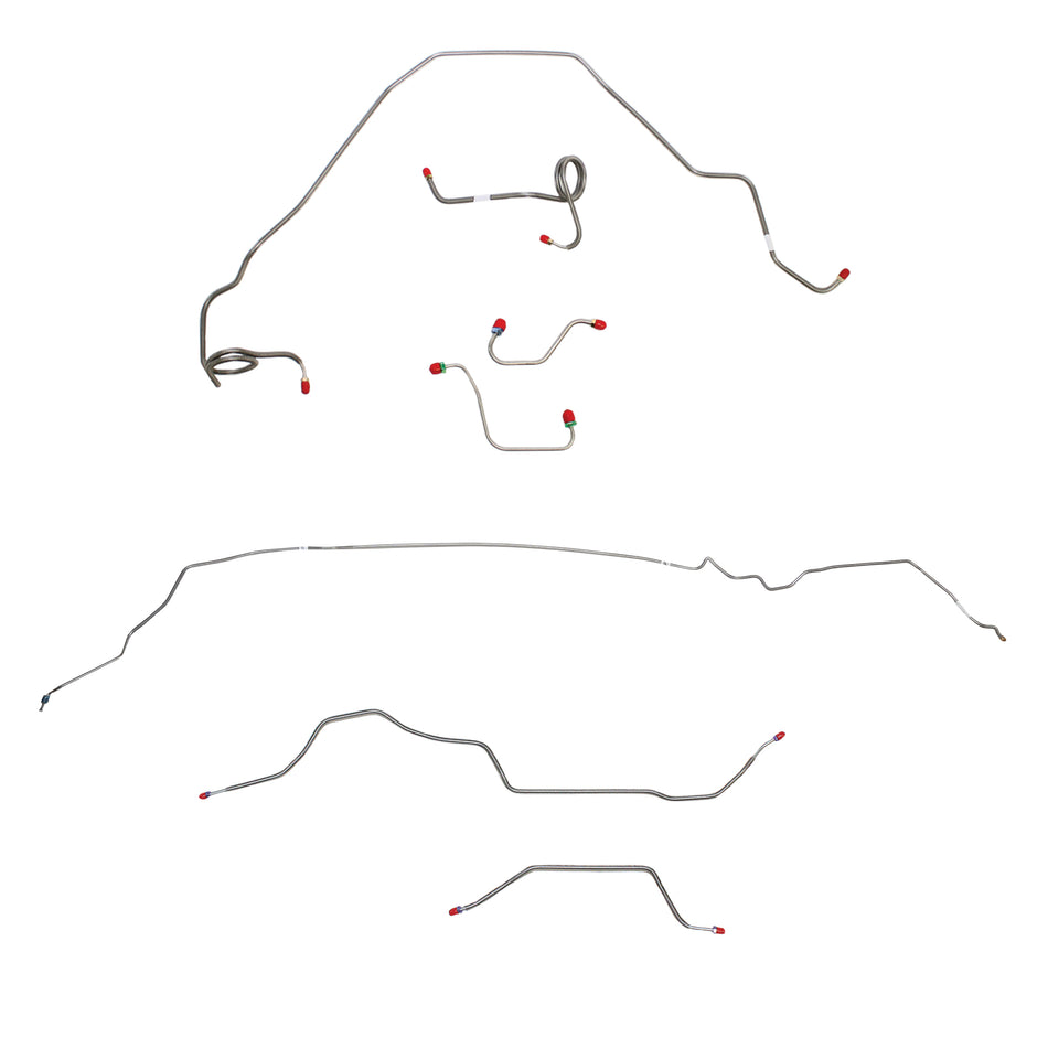 1976-77 Pontiac Firebird, w/ Power Disc, Standard Rear Suspension; Complete Brake Line Kit; Stainless - SSTubes