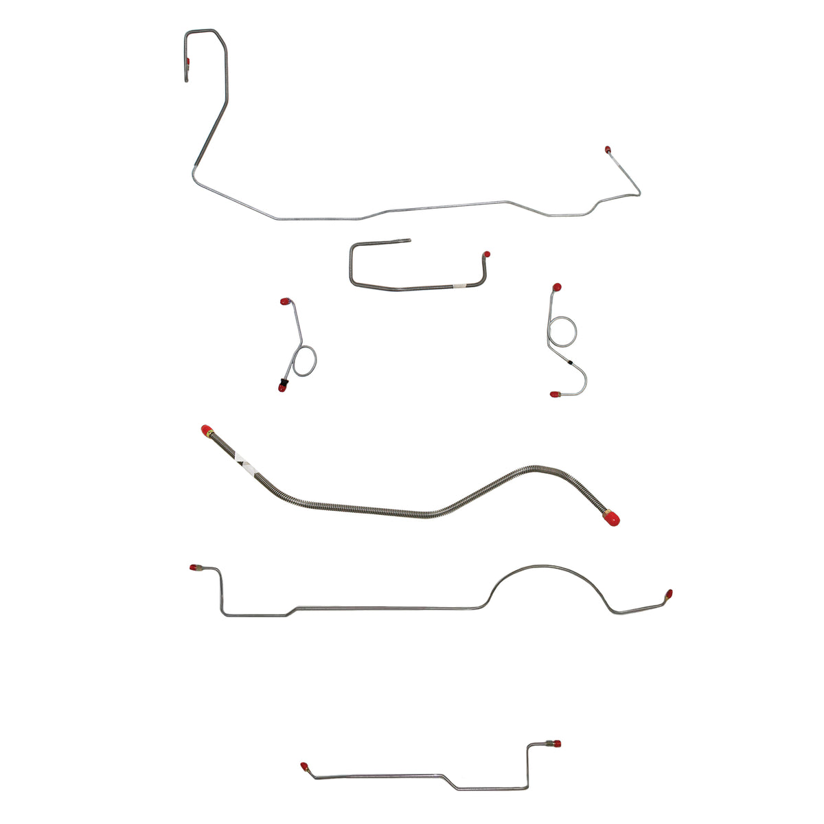 1970-71 MOPAR  E-body w/ Standard Drum, Right Front Under Frame, 8-3/4'' or Dana Axle; Complete Brake Line Kit; Steel - SSTubes
