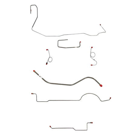 1970-71 MOPAR E-body w/ Standard Drum, Right Front Under Frame, 8-3/4'' or Dana Axle; Complete Brake Line Kit; Stainless - SSTubes