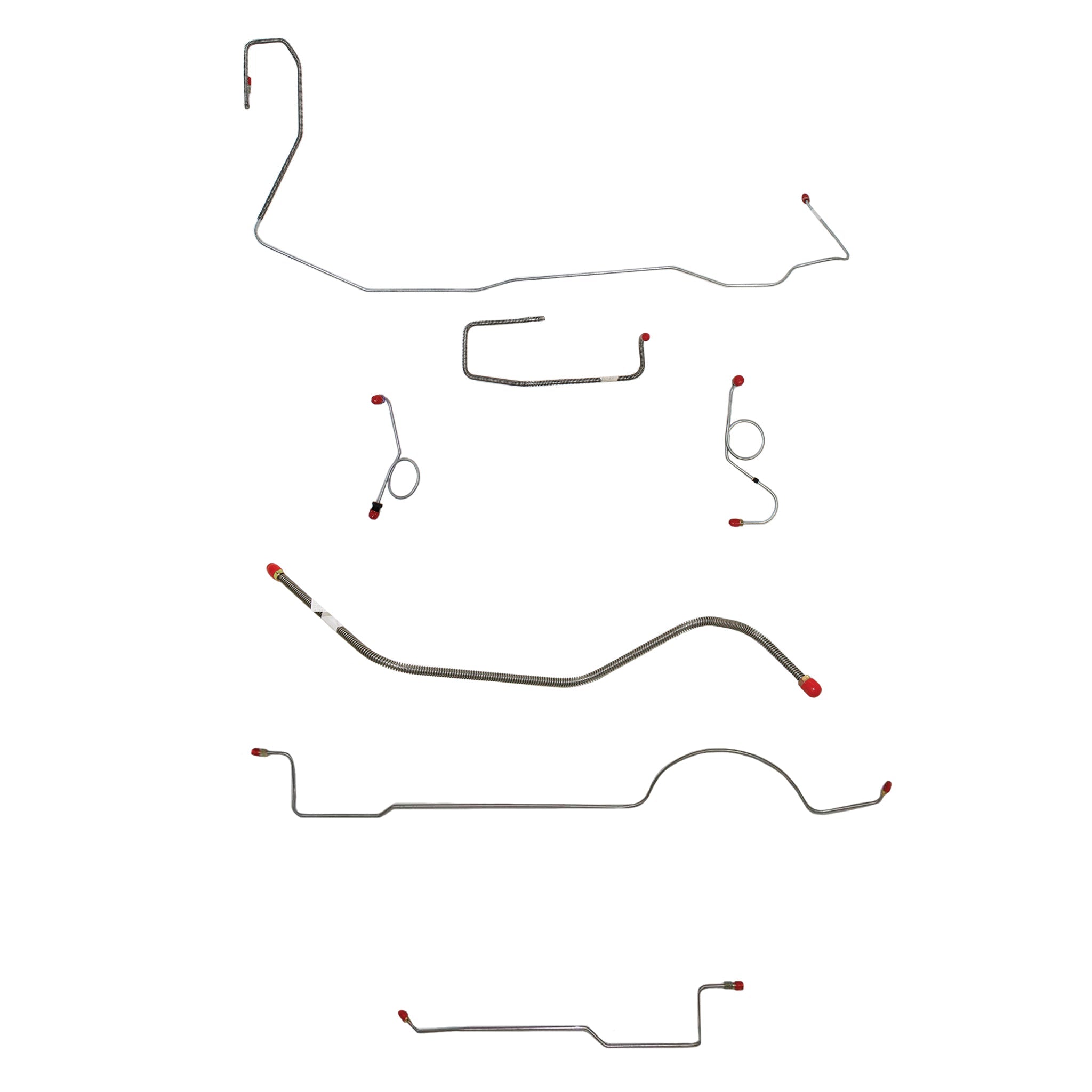 1970-71 MOPAR  E-body w/ Standard Drum, Right Front Under Frame, 8-3/4'' or Dana Axle; Complete Brake Line Kit; Steel - SSTubes