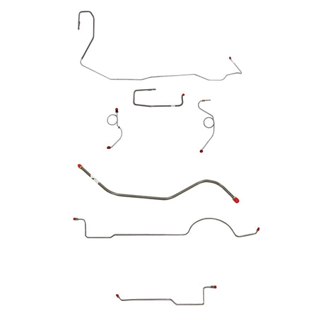 1970-71 MOPAR E-body w/ Power Drum, Right Front Under Frame, 8-3/4'' or Dana Axle; Complete Brake Line Kit; Stainless - SSTubes