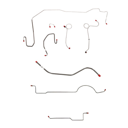 1970-71 MOPAR  E-body w/ Power Disc, Right Front Under Frame, 8-3/4'' or Dana Axle, w/ Hemi; Complete Brake Line Kit; Steel - SSTubes
