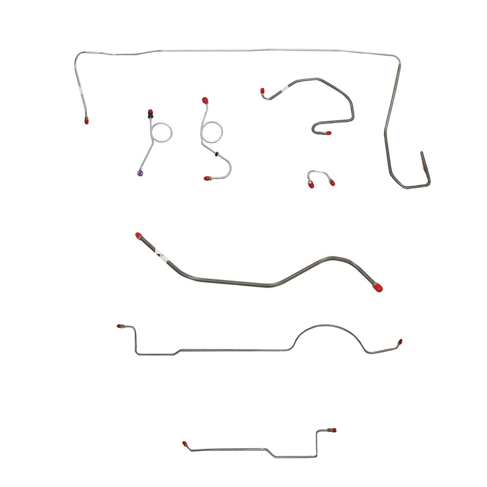 1970-71 MOPAR  E-body w/ Standard Disc, Right Front Under Frame, 8-3/4'' or Dana Axle, w/ Hemi; Complete Brake Line Kit; Steel - SSTubes