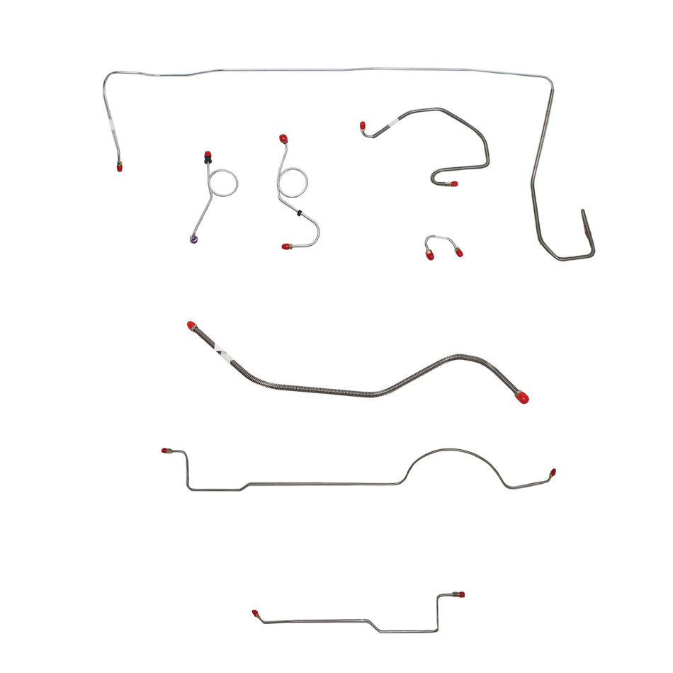 1970-71 MOPAR  E-body w/ Standard Disc, Right Front Under Frame, 8-3/4'' or Dana Axle, w/ Hemi; Complete Brake Line Kit; Steel - SSTubes