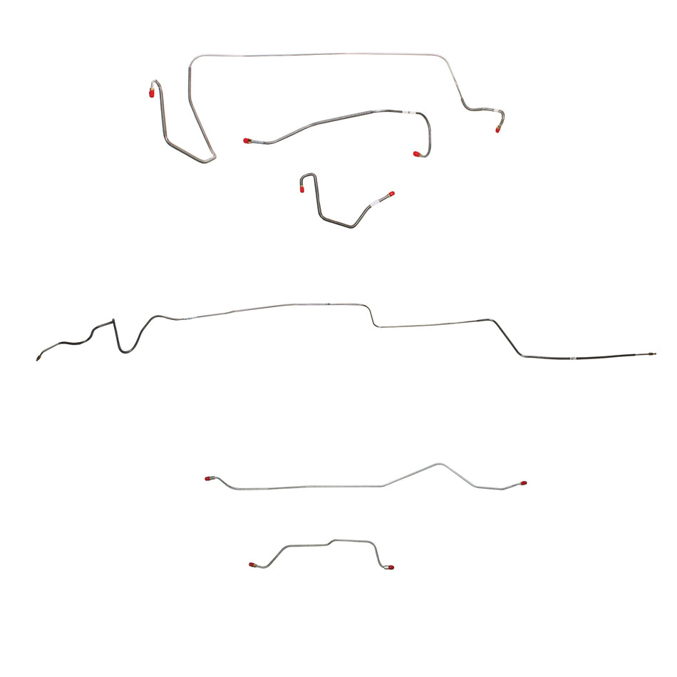 1964-65 MOPAR A-body w/ Standard Brakes, 7-1/4'' or 8-1/4'' Axle; Complete Brake Line Kit; Stainless - SSTubes