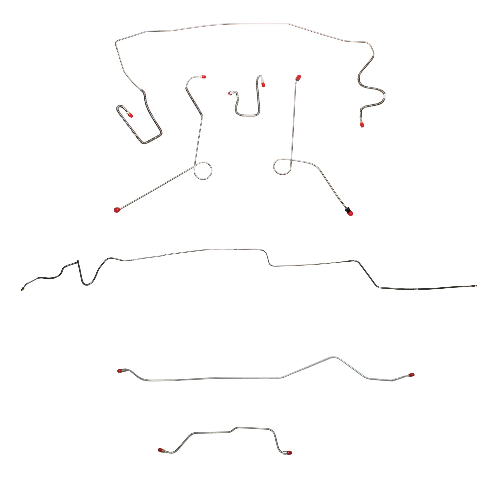 1964-65 MOPAR A-body w/ Power Brakes, 7-1/4'' or 8-1/4'' Axle; Complete Brake Line Kit; Steel - SSTubes