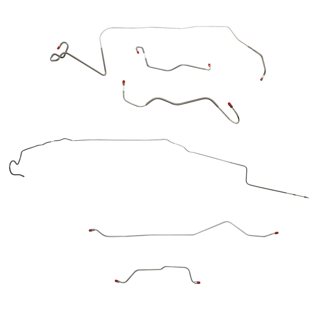 1966 MOPAR A-body w/ Standard Brakes, 7-1/4'' or 8-1/4'' Axle; Complete Brake Line Kit; Stainless - SSTubes