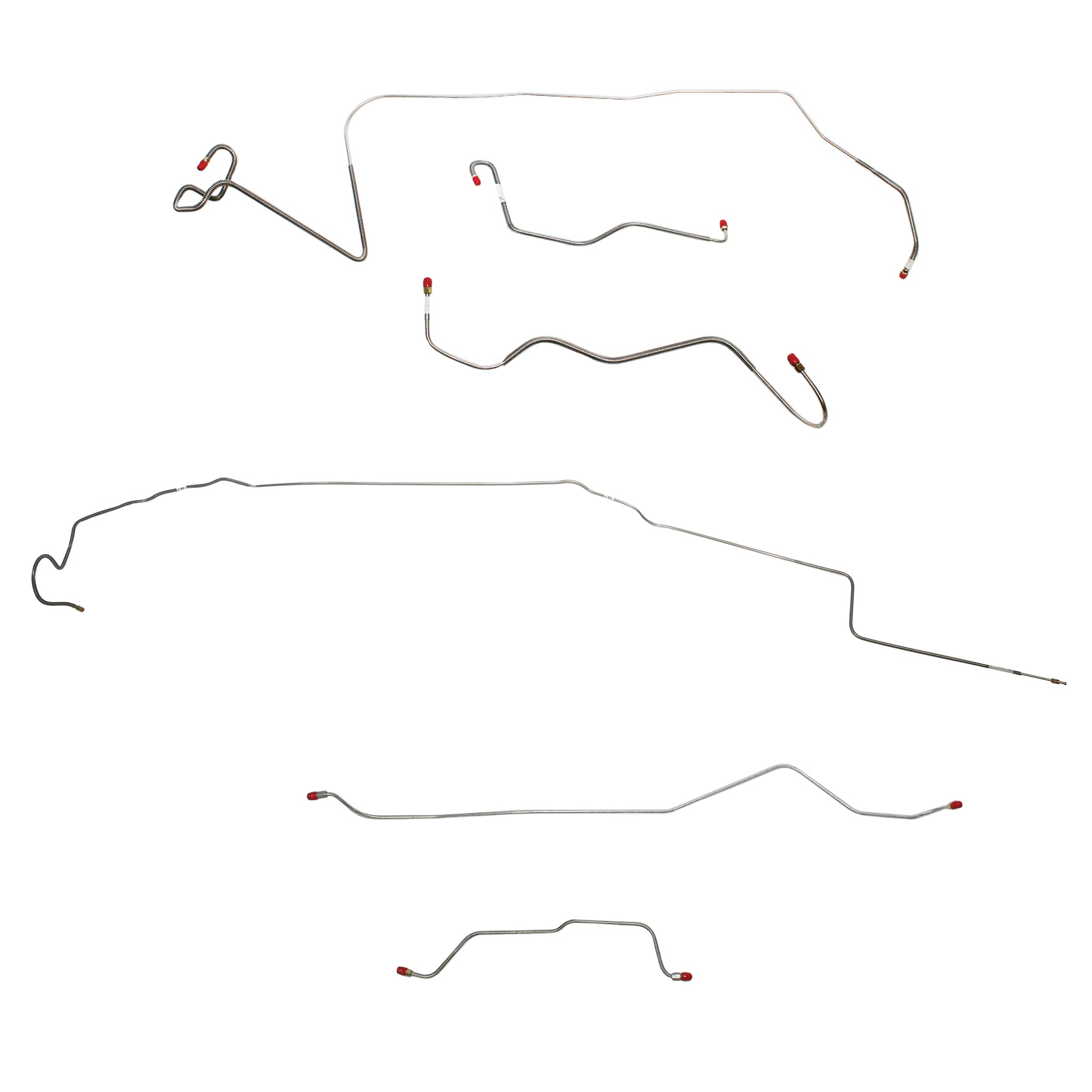 1966 MOPAR A-body w/ Standard Brakes, 7-1/4'' or 8-1/4'' Axle; Complete Brake Line Kit; Stainless - SSTubes