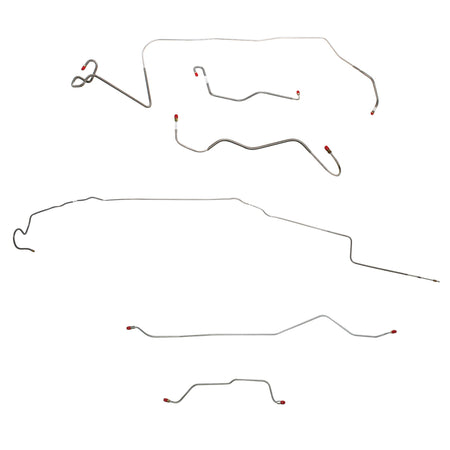 1966 MOPAR A-body w/ Standard Brakes, 7-1/4'' or 8-1/4'' Axle; Complete Brake Line Kit; Stainless - SSTubes