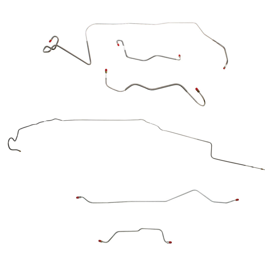 1966 MOPAR A-body w/ Standard Brakes, 7-1/4'' or 8-1/4'' Axle; Complete Brake Line Kit; Stainless - SSTubes