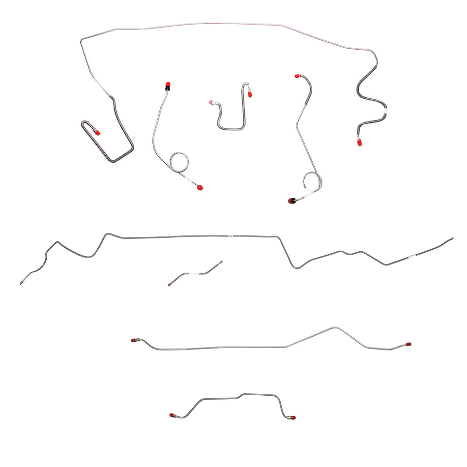 1967 MOPAR A-body w/ Standard Drum, 7-1/4'' or 8-1/4'' Axle; Complete Brake Line Kit; Stainless - SSTubes